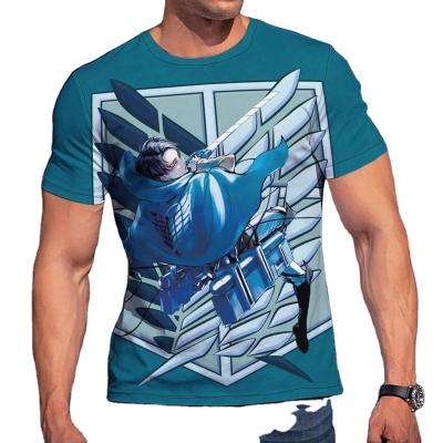 China Hot QUICK DRY Anime Print Everyday Wear Anime Camiseta 3d Oversize T-shirt Print EM Attack Of EM Titan for sale