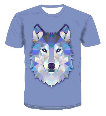 China QUICK DRY Fashion All-match Wolf Color 3d Geometric Printing Men's T-shirt T-shirt Man Street Fashion for sale