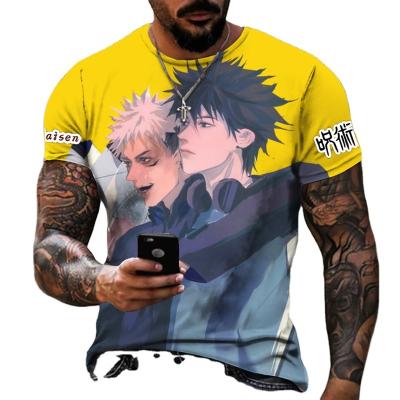 China QUICK DRY 3d printing men's clothing anime jujutsu kaisen fushiguro megumi hot sale crew neck short sleeves for sale