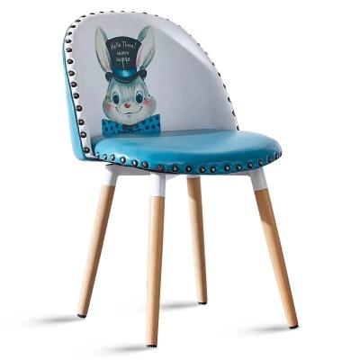 China Lovely Kids Cartoon Pattern Restaurant Cafe Stable PU Leather Dining Chair for sale