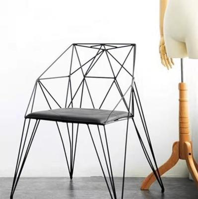 China (Size) New Project Study Adjustable Metal Chair Living Room Wire Cafe Chair Dining Chair for sale