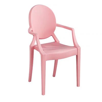 China Safety Comfortable Baby Dining Chair Outdoor Or Cheap Indoor Kindergarten Kids Arm Ghost Chair Plastic for sale