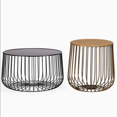 China (Other) Living Room Furniture Indoor Adjustable Wire Marble Round Metal Coffee Table for sale