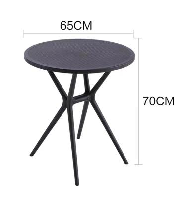 China Outdoor Rattan Furniture Plastic Knitted Round Table Knitted Table Plastic Rattan Garden Table Picnic PP Round Shape Outdoor Use Garden Use 10-15 Days for sale