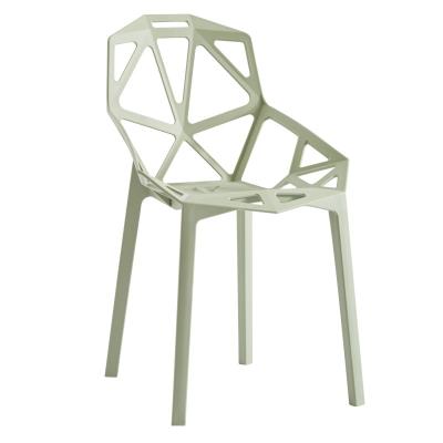 China Contemporary Design Armless Hollow Plastic Outdoor Dining Chairs for sale