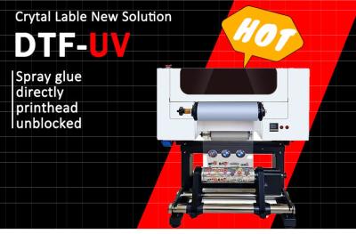 China A3 UV DTF Drucker CMYK Weiß Lack Farbe DTF UV Drucker Logo Druck UV DTF Maschine zu verkaufen