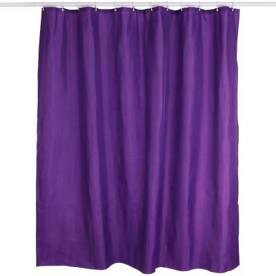 China Stocked Waterproof Hotel Shower Curtain Single Purple Liner With Plastic Hooks for sale