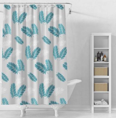 China Wholesale Stocked Stocked Feather PEVA Shower Curtain Liner With Hooks for sale