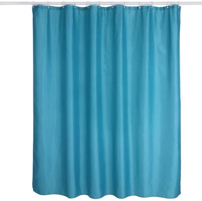 China Stocked Bathroom Accessories Polyester Green White Black Blue Shower Curtain In Solid Color for sale