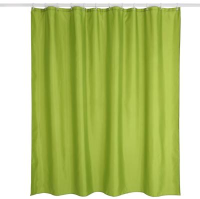 China Wholesale Solid Green Pongee Polyester Shower Curtain Stocked With Metal Grommets for sale