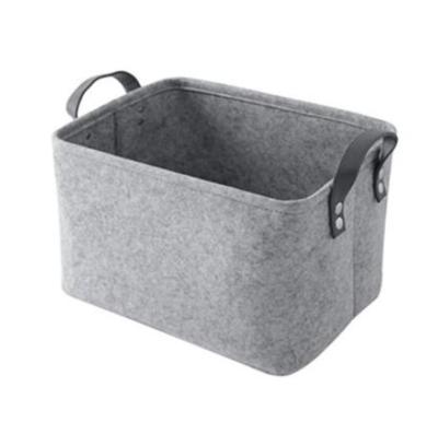 China Household Flexible Bedroom Felt Storage Box Basket With Handle for sale