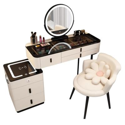 China Modern Wooden Dressing Table Mirror Dresser Table (The Other) Adjustable Smart Multifunctional Dressing Table for sale