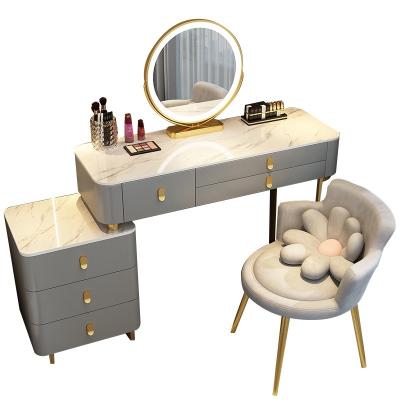 China (Other)Adjustable Modern Advanced Makeup Vanity Bedroom Furniture Dresser Mirror Rack Vanity Makeup Desk for sale