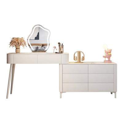 China (Other)Adjustable Minimalist Bedroom Dressing Table with Lighted Mirror Console Table and Mirror Set for sale