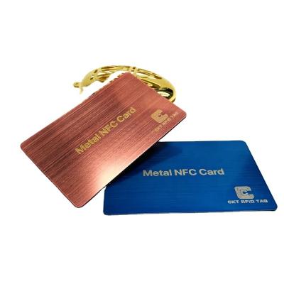 China Waterproof / Waterproof Custom Colorful Metal NFC Card With Engraved Gold And Silver Logo For NFC VIP Business Cards Cards for sale