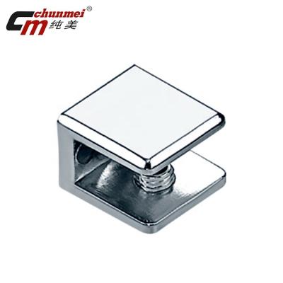 China Glass Clamp Hot Selling Fixed Zinc Alloy Glass Holding Clamp For Shelf Wood Panel Glass Clamp for sale