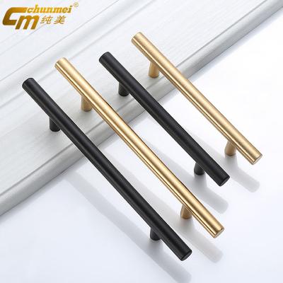 China Moden Modern Fancy Black Gold Stainless Steel Door Drawer Sideboard Handles for sale