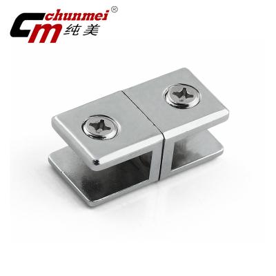 China Modern High Quality Zinc Alloy Material Glass Clamp CM104 Glass Shelf Clip Hardware Fixture for sale