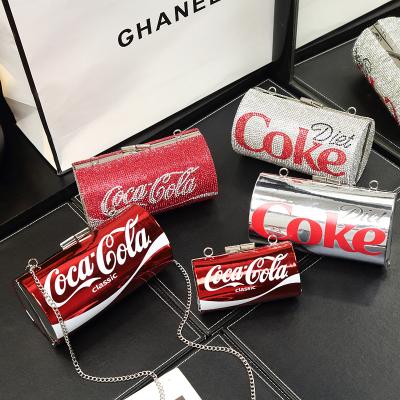 China Fashion Luxury Women Coke Diamond Purses New Fashion Bling Diamond Coke Clutch Ladies Handbags For Women for sale