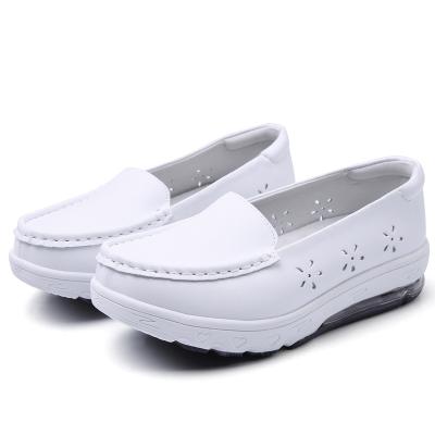 China New Jelly Soft Soles Non-Slip Hospital Cowhide Breathable Nurse Shoes Women Anti-Slip White Soft Insoles for sale