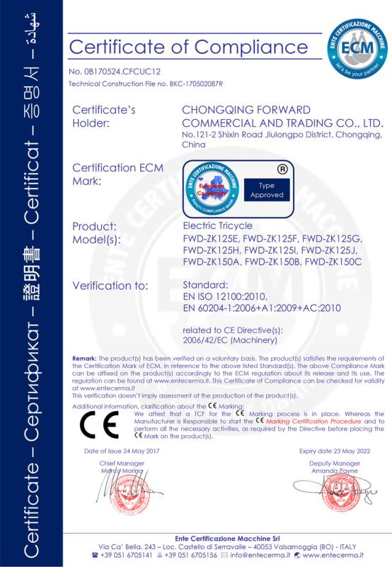 CE - Chongqing Forward Auto Tech Co., Ltd.