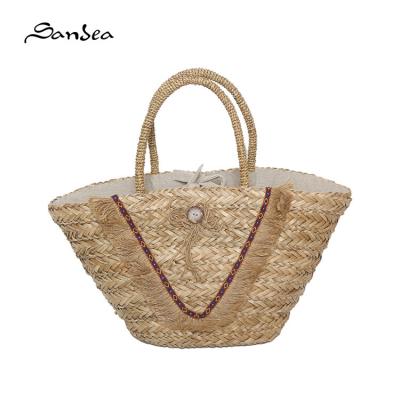 China 2022 25 NATIONAL hot selling straw beach bag handle bag and tote straw bag for sale