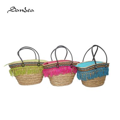 China 2022 24 NATIONAL hot selling straw beach bag handle bags and tote straw bag for sale