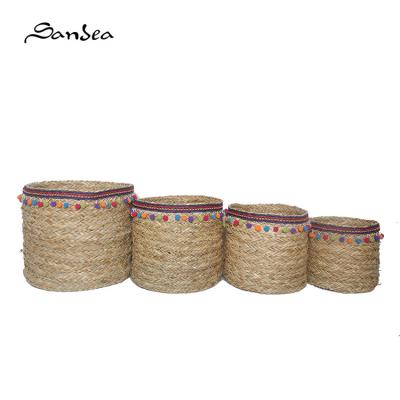 China 2022 02 Sustainable Hot Selling Wholesale Home Deco Storage Basket Straw Basket for sale