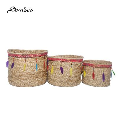 China 2022 01 Sustainable Hot Selling Wholesale Home Deco Storage Basket Straw Basket for sale