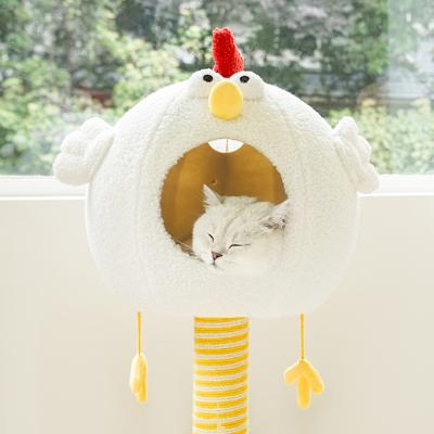 China Sustainable Tree Hole Shape Cat Climbing Frame Cat Climbing Tree With Funny Pet Toys Climbing Cat House Tree for sale