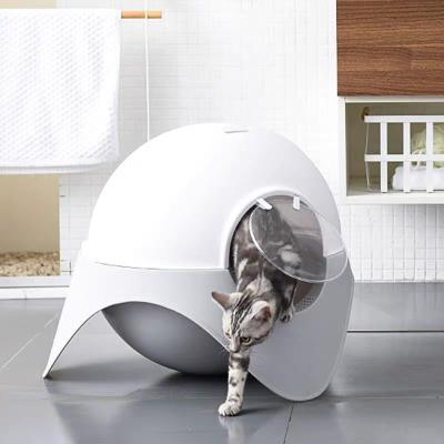 China Newest Sustainable Cat Litter Box Toilet Cat Bin Enclosed Design Enclosed Large Cat Litter Box Toilet Toilet Training Potty for sale