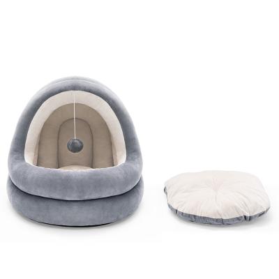 China Viable Mongolian Semi-enclosed Cat Bed Removable And Washable Cat Nest Dog Bed Pet Yurts Petkit Cat Nest Nest for sale