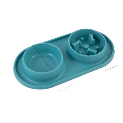 China New Style Viable Feeder Fun Plastic Pet Bowl For Dog Pet Bowl Wholesale High Quality Plastic Double Bowl Pet Feeding Plastic for sale