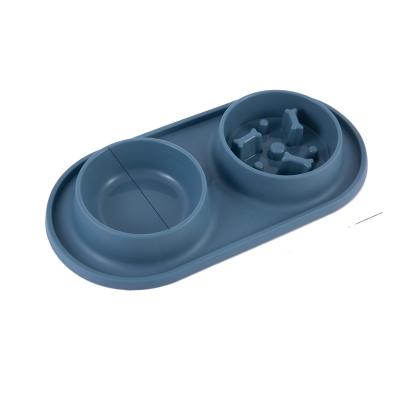 China Customized Viable Double Pet Bowl Dog Cat Dog Feeder Plastic Plastic Rubber Bowl Pet Food Bowl Eco-friendly Plastic Water Bowl for sale