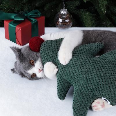 China Sustainable Interactive Plush Cats Toys Christmas Tree Style Cat Chewing Toys Catnip Cute Stuffed Plush Pet Cat Toys for sale