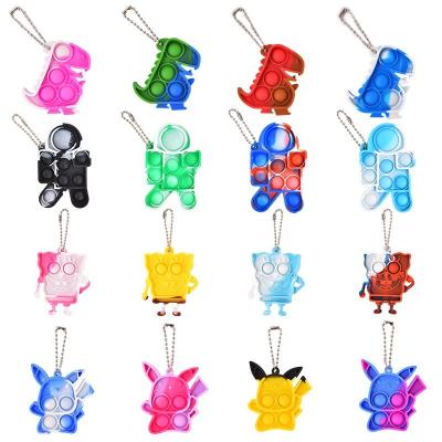 China Gift PVC 2D Pop Key Chain For Gift Bubble Key Chain With Ring For Promotion Dimple Fidget Key Ring Simple For Wholesale for sale