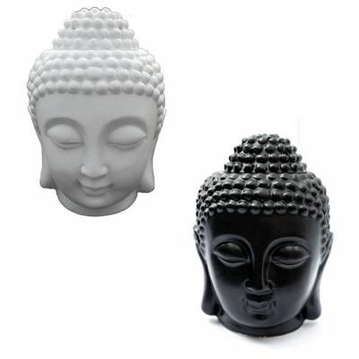 China Chinese Meditation Essential Oil Burner Buddha Head Incense Aroma Diffuser Ceramic Candle Holder Censer for sale