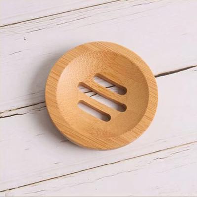 China Modern Wooden Natural Custom Logo Bathroom Soap Tray Small Round Drying Bamboo Soap Holder for sale