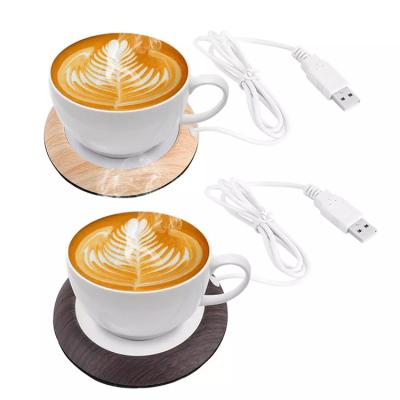 China Wooden Mug Mat Keep Drink Warm Heater Drink Heater USB Grain Mug Heater Viable Pad Heater Mugs Coaster for sale