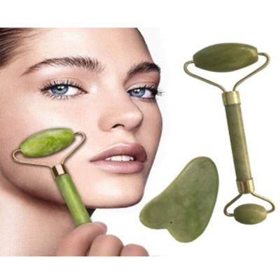 China Natural Lightening Jade Roller Facial Skin Massager Massage Scrapping Tool Kit Jade Roller Plate Beauty Massage for sale