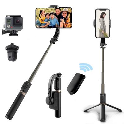 China Q08 Mobile Phone Folding 1 Axis Gimbal Stabilizer Selfie Stick Tripod Handheld Radio 3 in 1 Anti-shaking Selfie Gimbal For Phone for sale