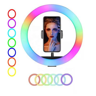 China PORTABLE 8 inch RGB Selfie Ring Light Phone Holder Ring Light for Photography Live Stream Tik tok for sale