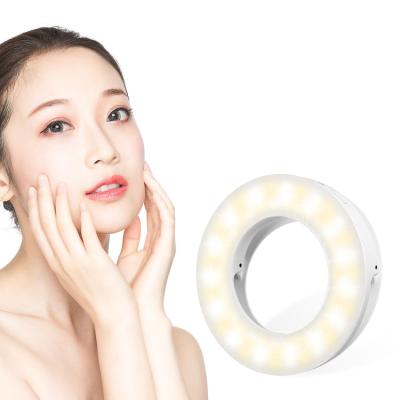 China Removable Rechargeable Cell Phone Ring Light for Phone Tablet Laptop Camera Photography and Video, 3 Adjustable Selfie Ring Light for sale