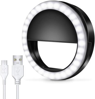 China Hot Selling Mobile Phone Selfie Ring Light for Laptop/iPhone/Conference Lighting, Small Rechargeable Mini Circle Clip on LED Ring Light for sale