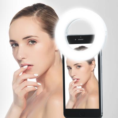 China Cell Phone Clip On Rechargeable Selfie Sufficiency LED Ring Light Circle Light For Mobile Phone Camera Photography Video for sale