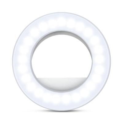 China Mobile Phone 3 Modes Clip On Ring Light Rechargeable 40 LED Selfie Ring Light For Phone Laptop Tablet for sale