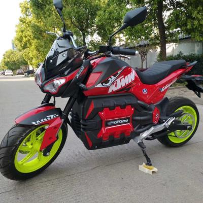 China 8000W 72V 75AH Moto Eletrica Lithium Battery Racing Electric Motorcycles with 100KM/H and 100KMS range F 120/70-14; R 140/60-14 for sale