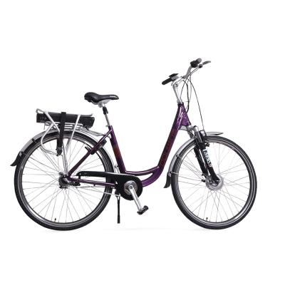 China Aluminum Alloy 36V 10AH Green E City Electric Bike 700C Electric City Bicycle For Woman for sale