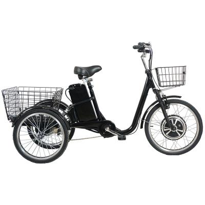 China Battery Operated Tricycle Steel 350W 36V 12AH Electric Rickshaw Cargo Tricycle With Pedal Assisted for sale