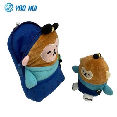 China ID Card Plush Adjustable Wallet Key Chain with Purse Cute Card Doll Coin Doll Plush Protective Case for Student for sale